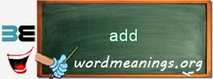 WordMeaning blackboard for add